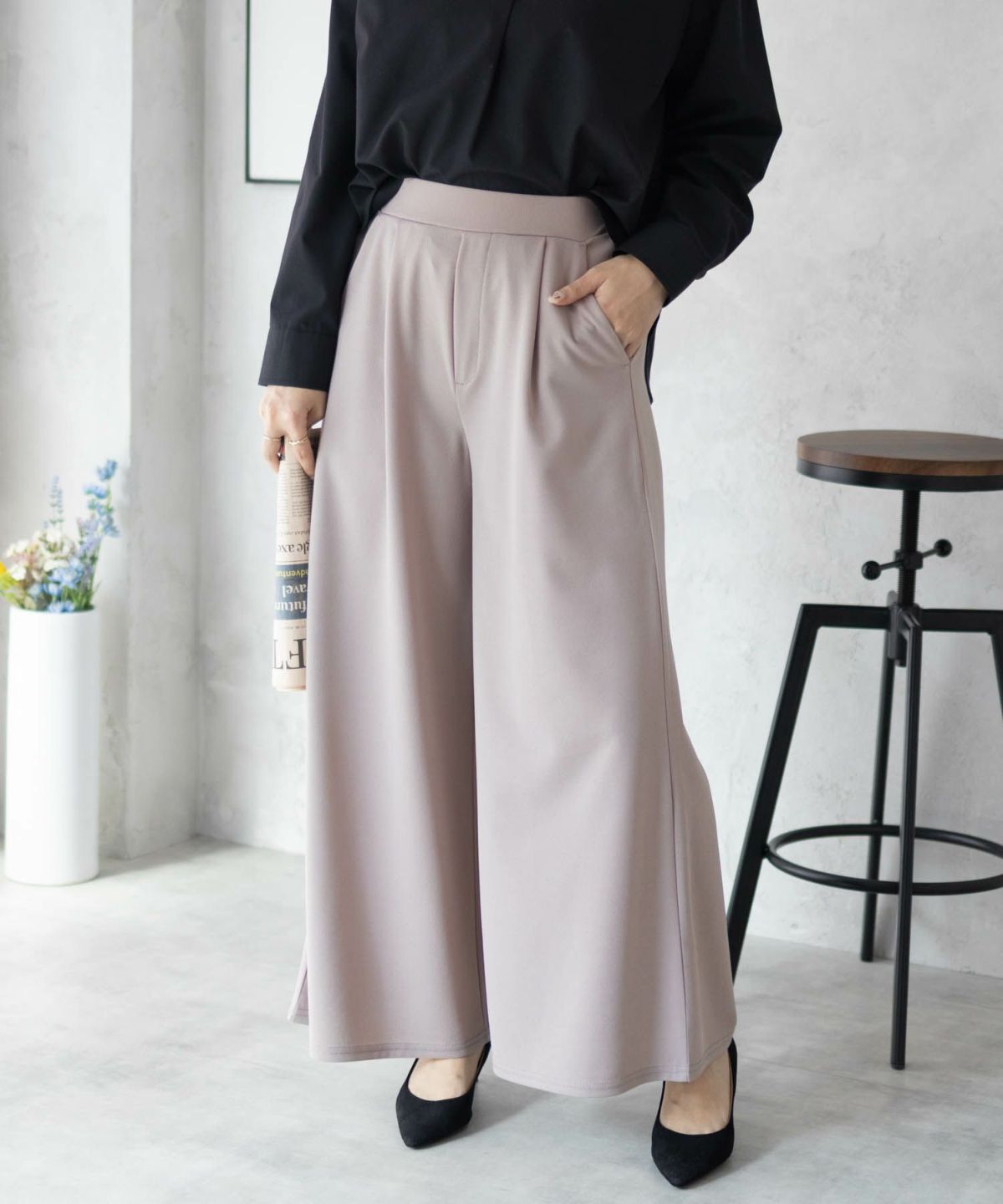 nAvy ジョーゼットワイドパンツ レディース