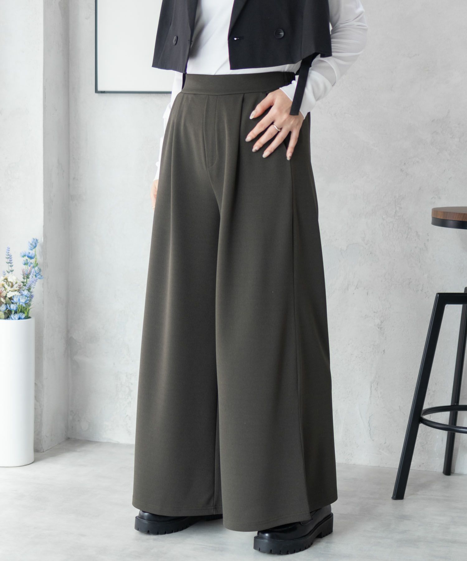 nAvy ジョーゼットワイドパンツ レディース商品画像-3