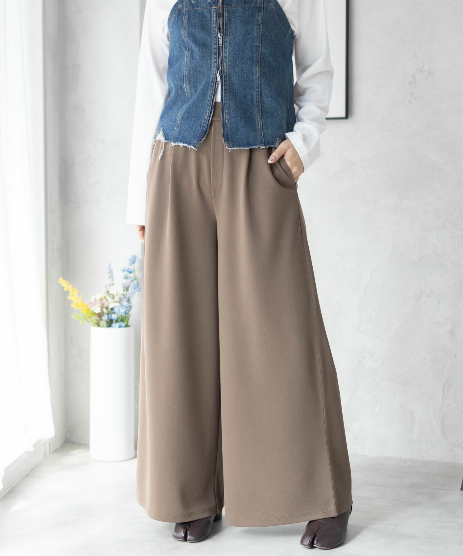 nAvy  ジョーゼットワイドパンツ レディース商品画像-4