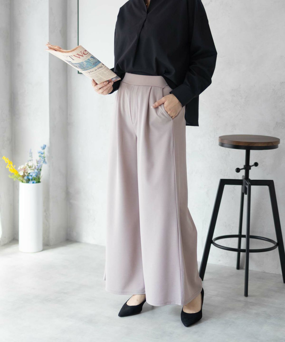 nAvy ジョーゼットワイドパンツ レディース