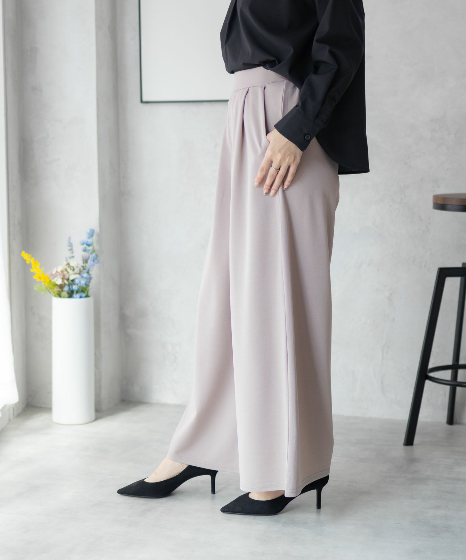 nAvy ジョーゼットワイドパンツ レディース商品画像-7