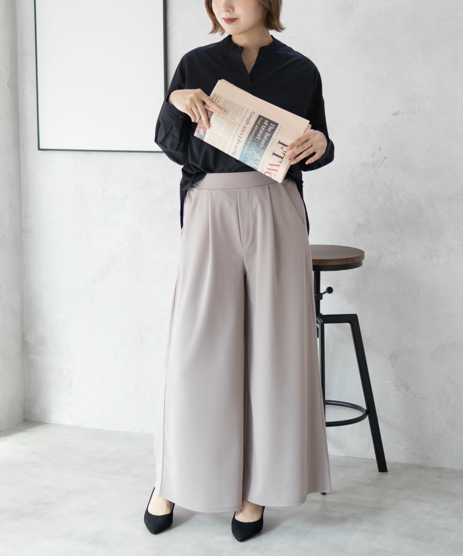 nAvy ジョーゼットワイドパンツ レディース商品画像-9