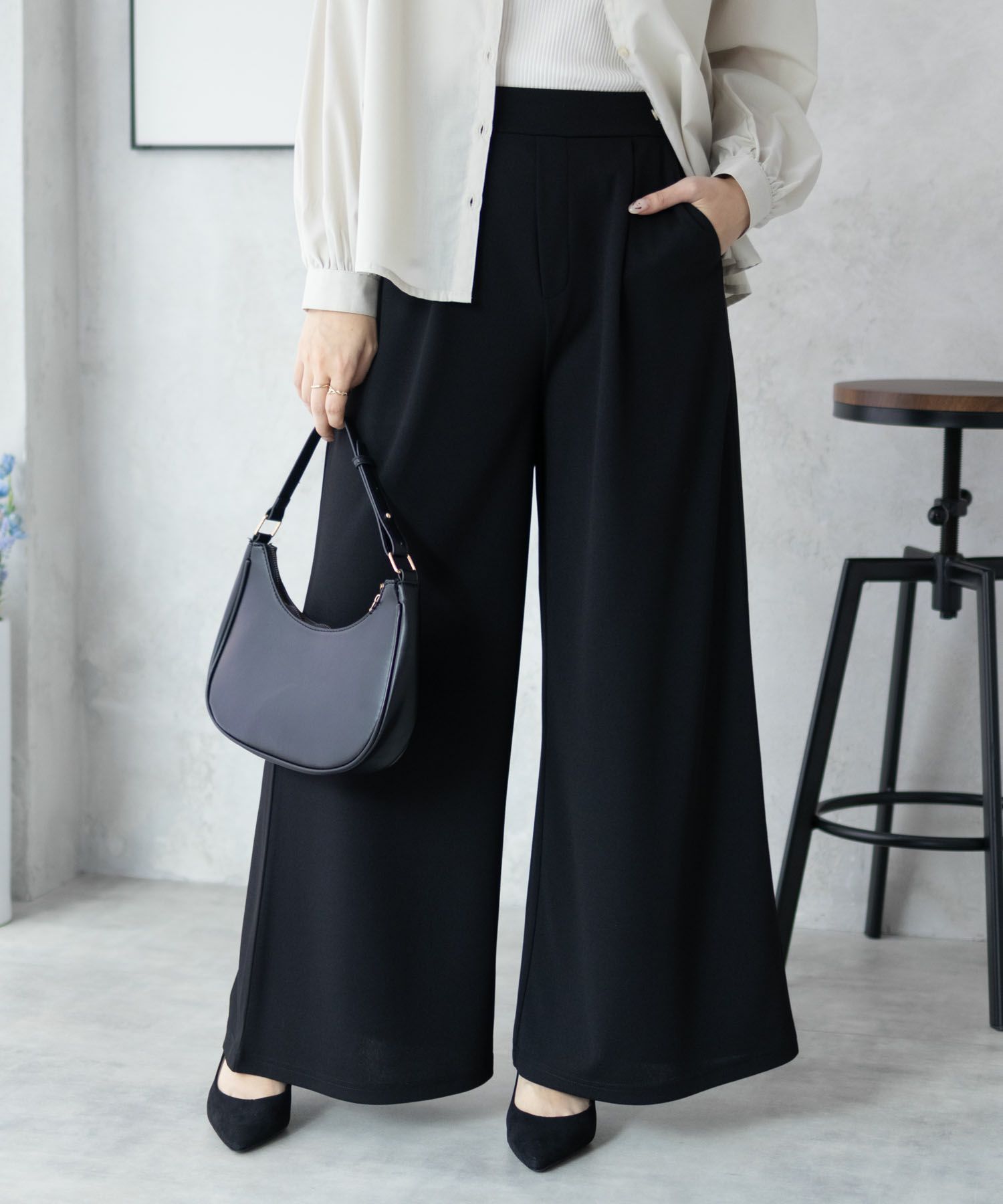 nAvy ジョーゼットワイドパンツ レディース商品画像-10