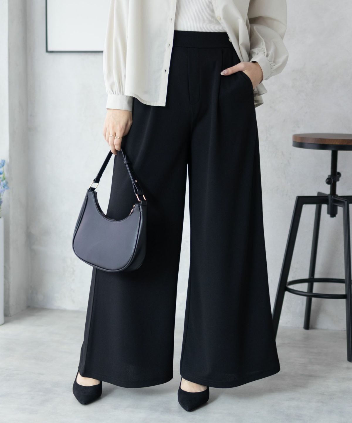 nAvy ジョーゼットワイドパンツ レディース