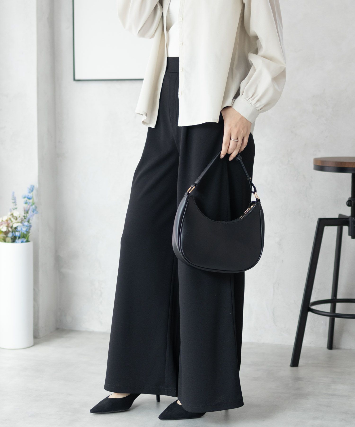 nAvy ジョーゼットワイドパンツ レディース商品画像-11