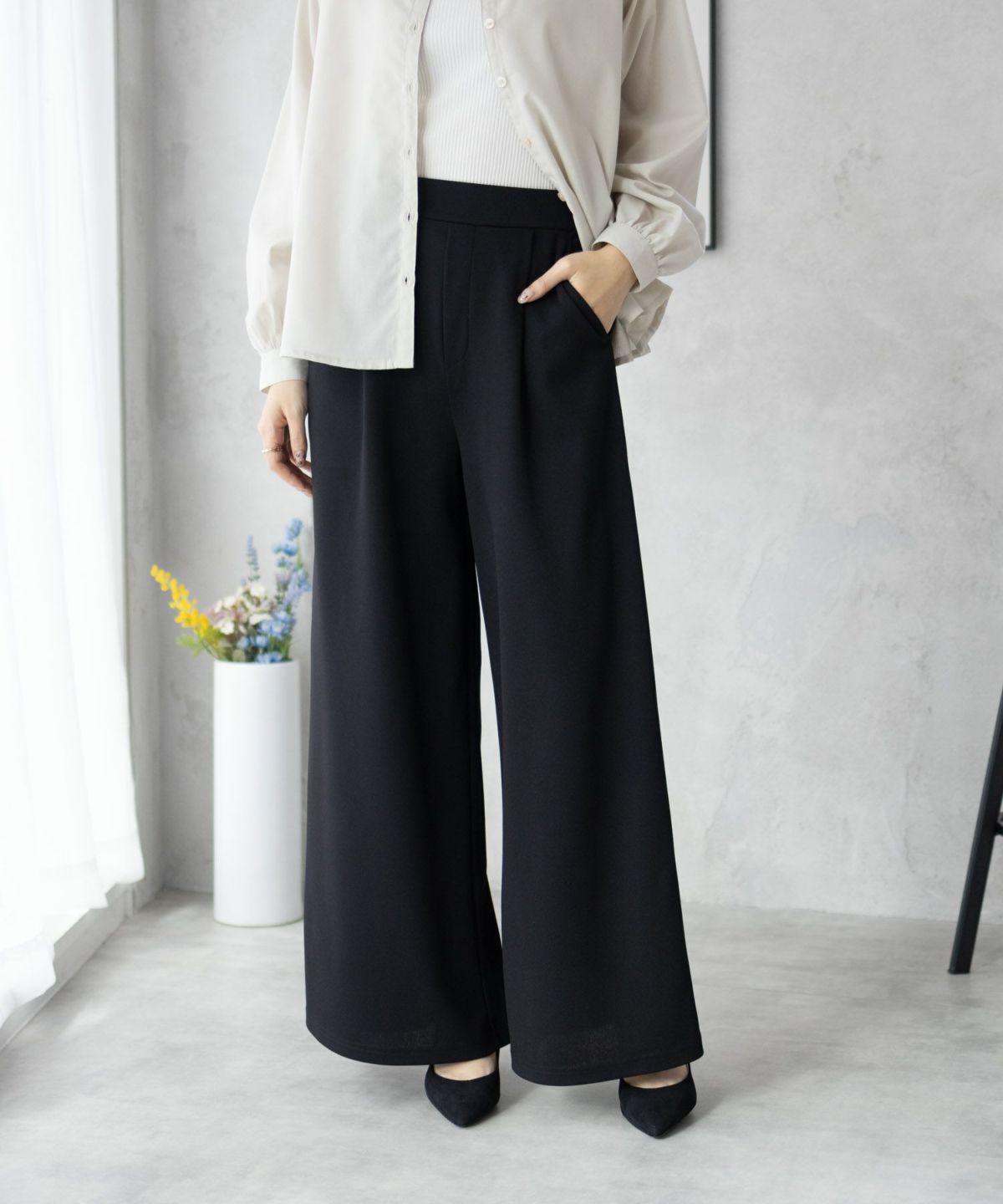 nAvy ジョーゼットワイドパンツ レディース