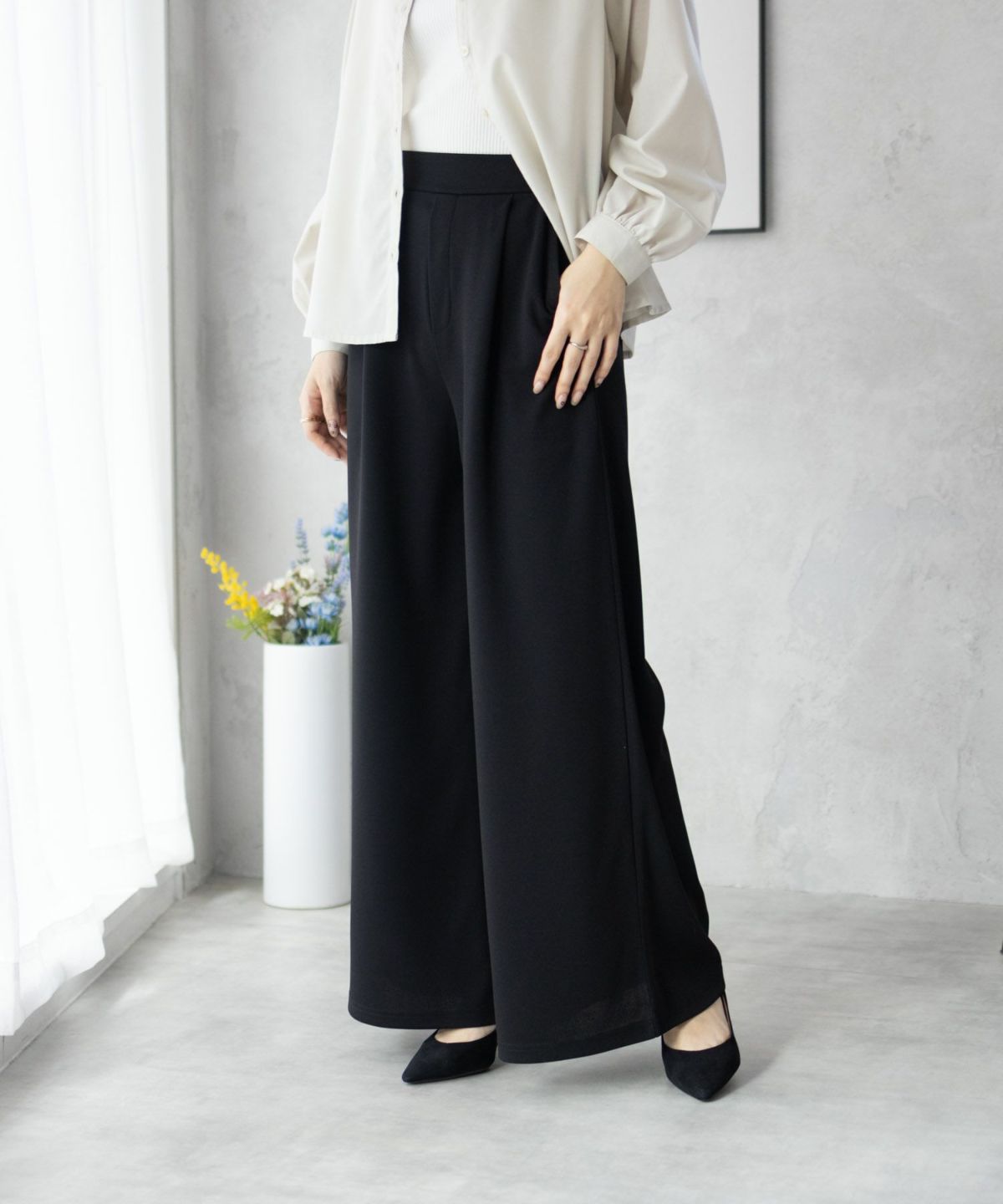 nAvy ジョーゼットワイドパンツ レディース