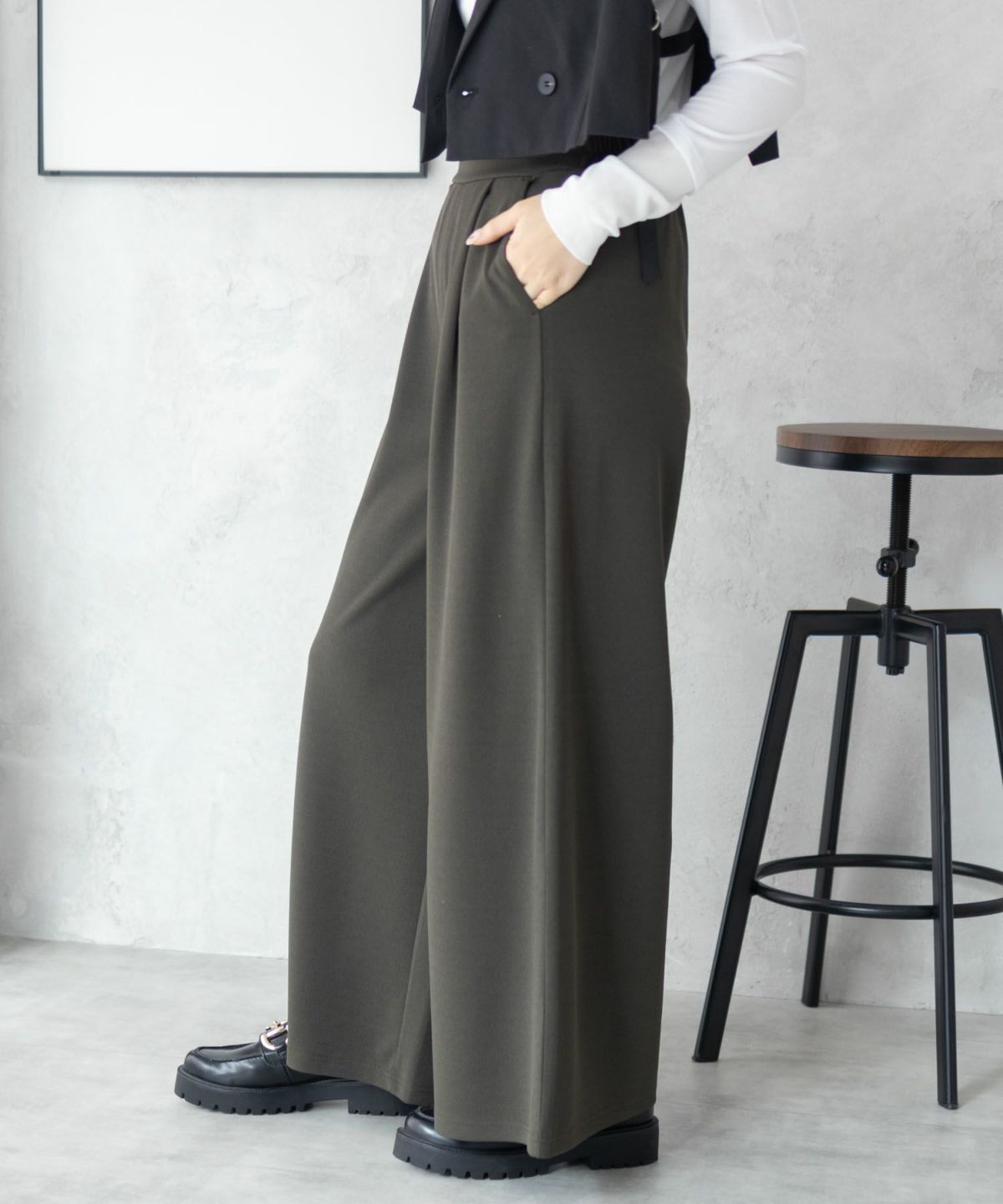 nAvy ジョーゼットワイドパンツ レディース