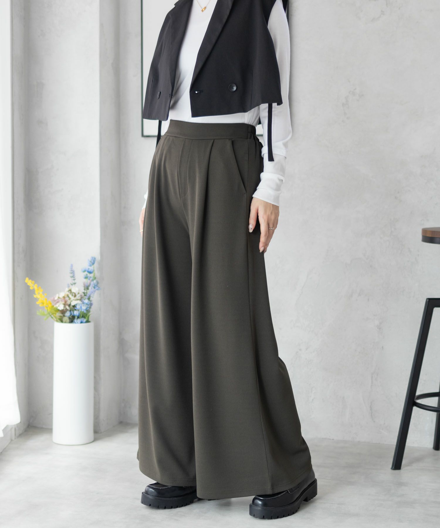 nAvy ジョーゼットワイドパンツ レディース