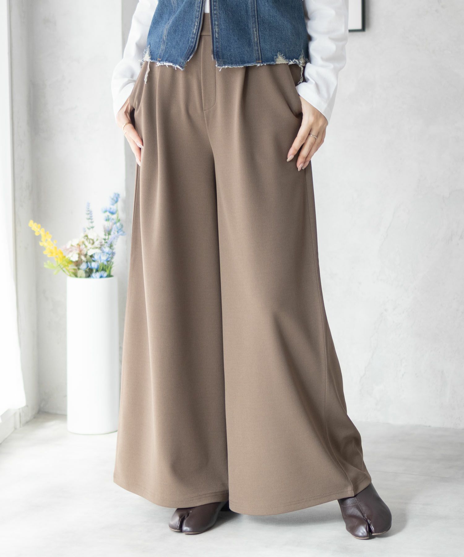 nAvy ジョーゼットワイドパンツ レディース