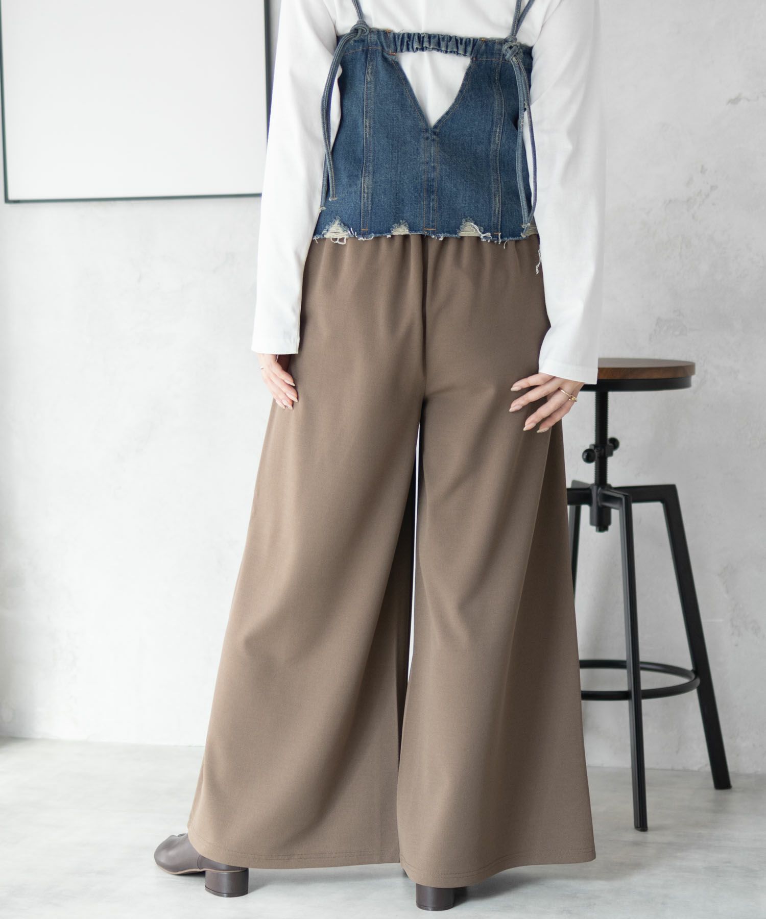 nAvy ジョーゼットワイドパンツ レディース
