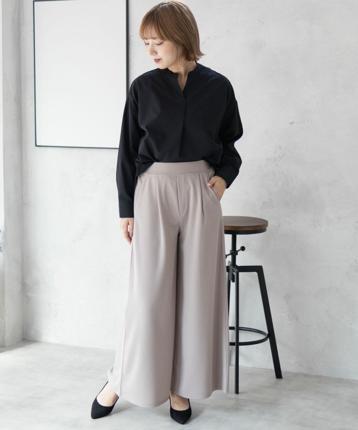 nAvy ジョーゼットワイドパンツ レディース