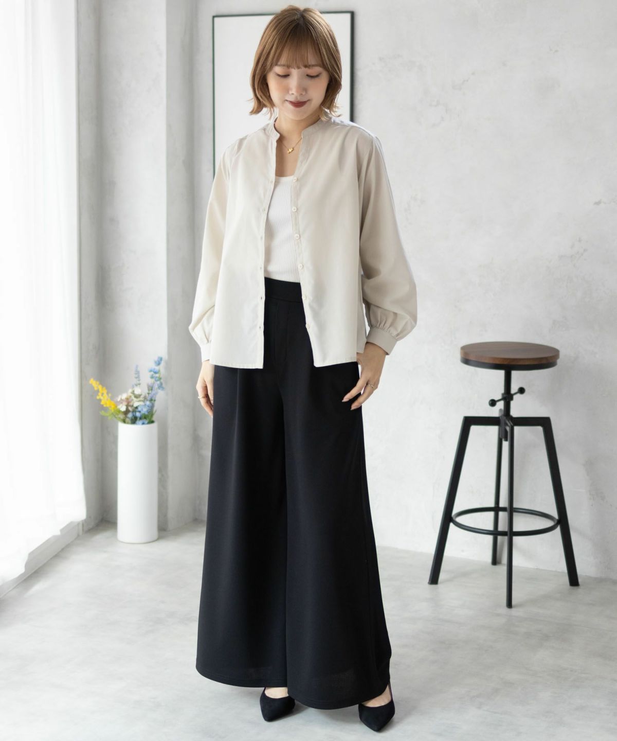 nAvy ジョーゼットワイドパンツ レディース