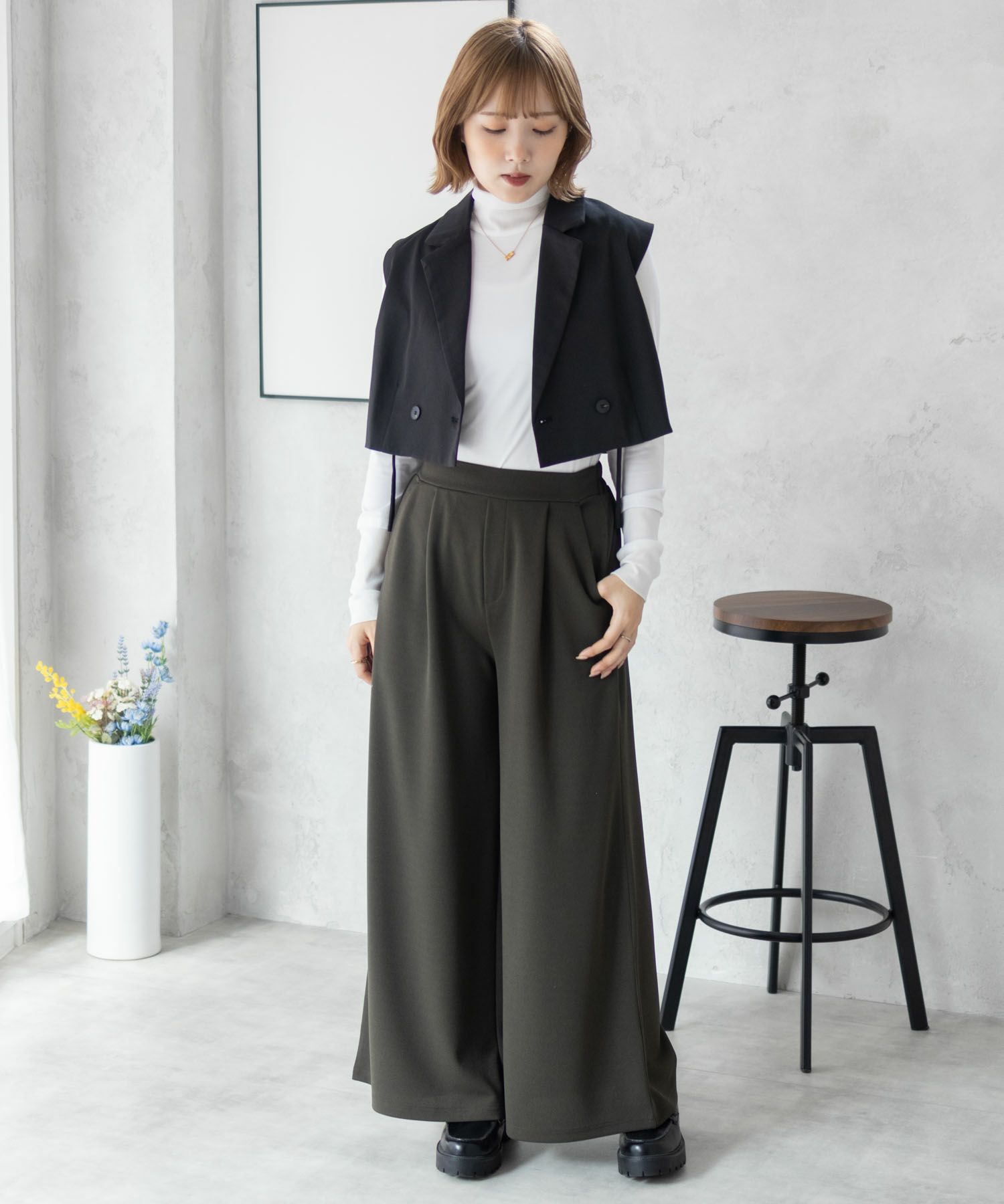 nAvy ジョーゼットワイドパンツ レディース