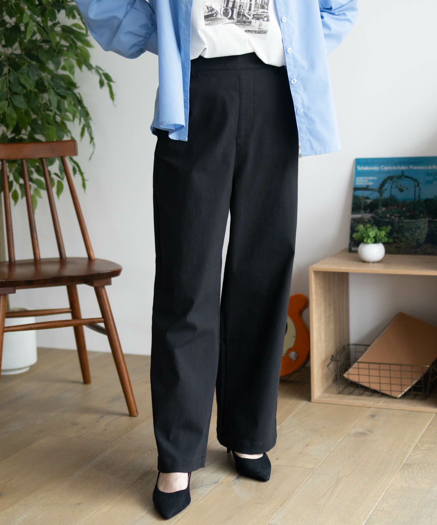 nAvy ストレッチワイドパンツ レディース