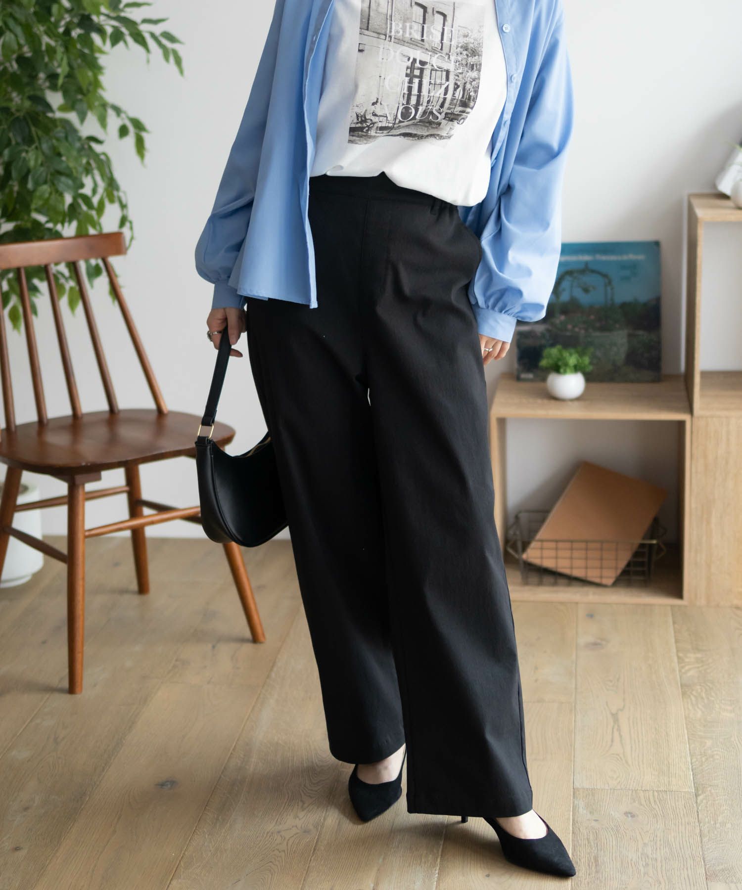 nAvy ストレッチワイドパンツ レディース