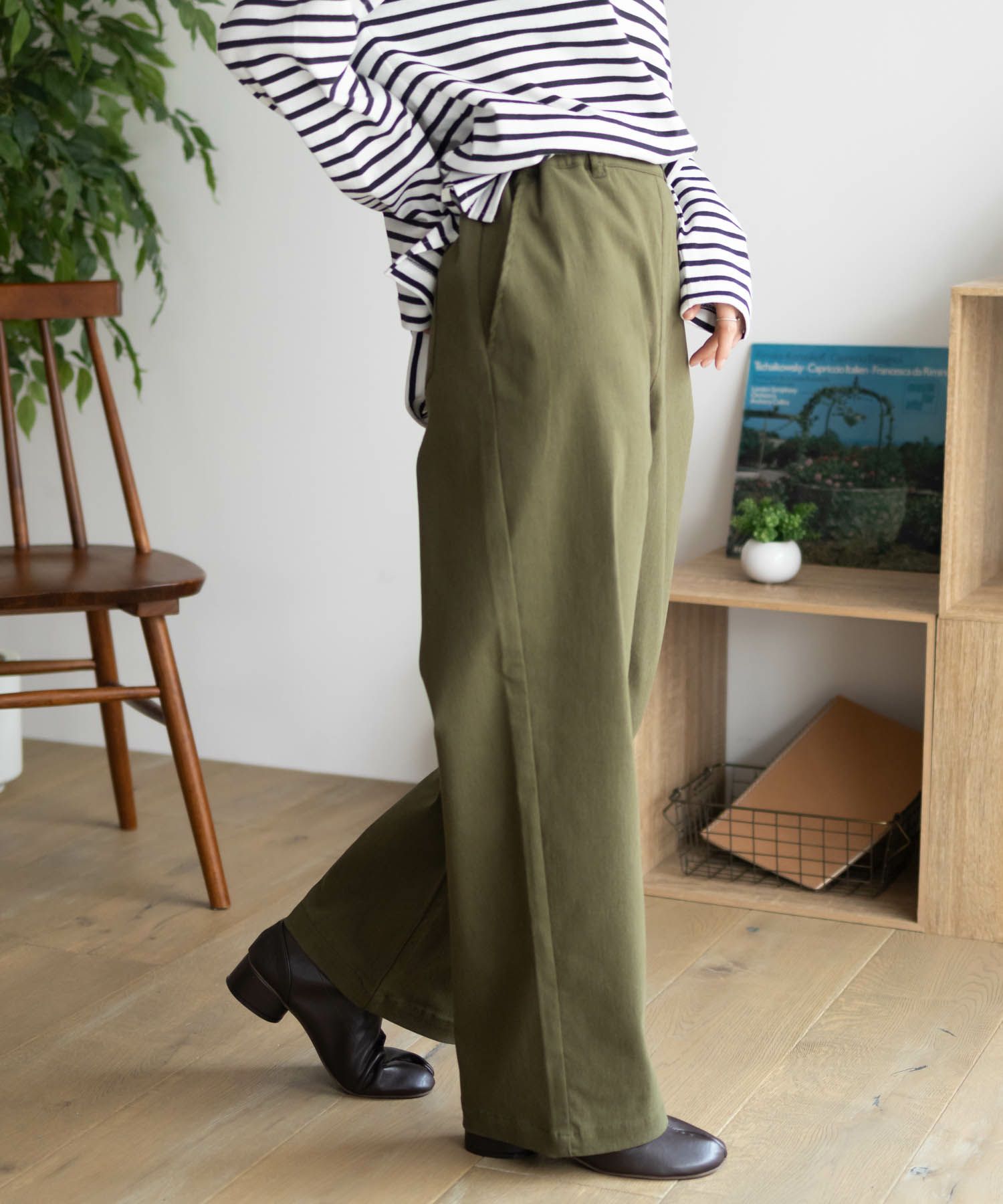 nAvy ストレッチワイドパンツ レディース