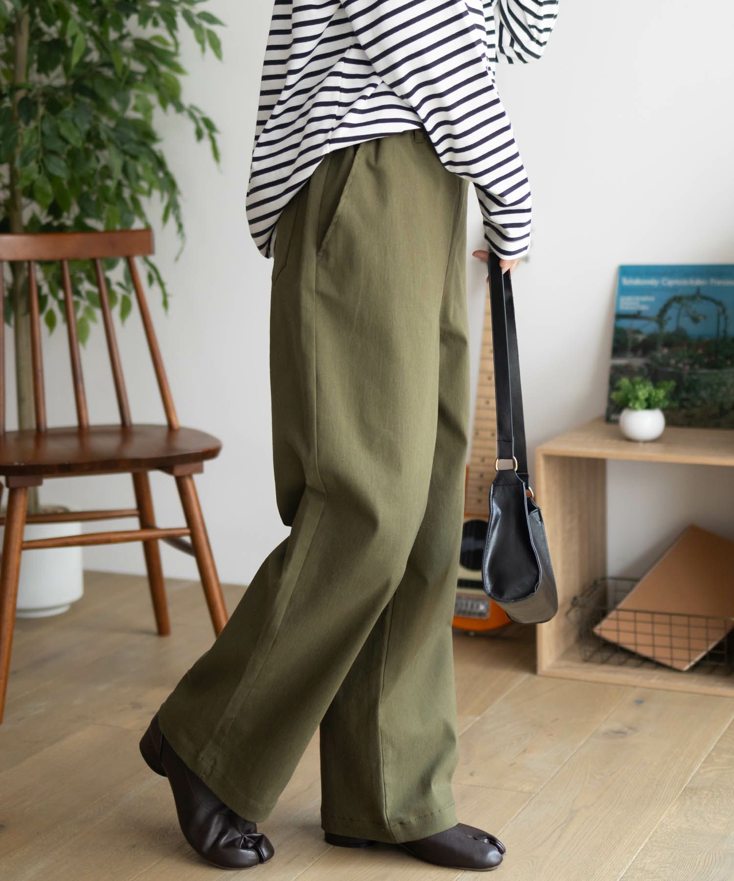 nAvy ストレッチワイドパンツ レディース