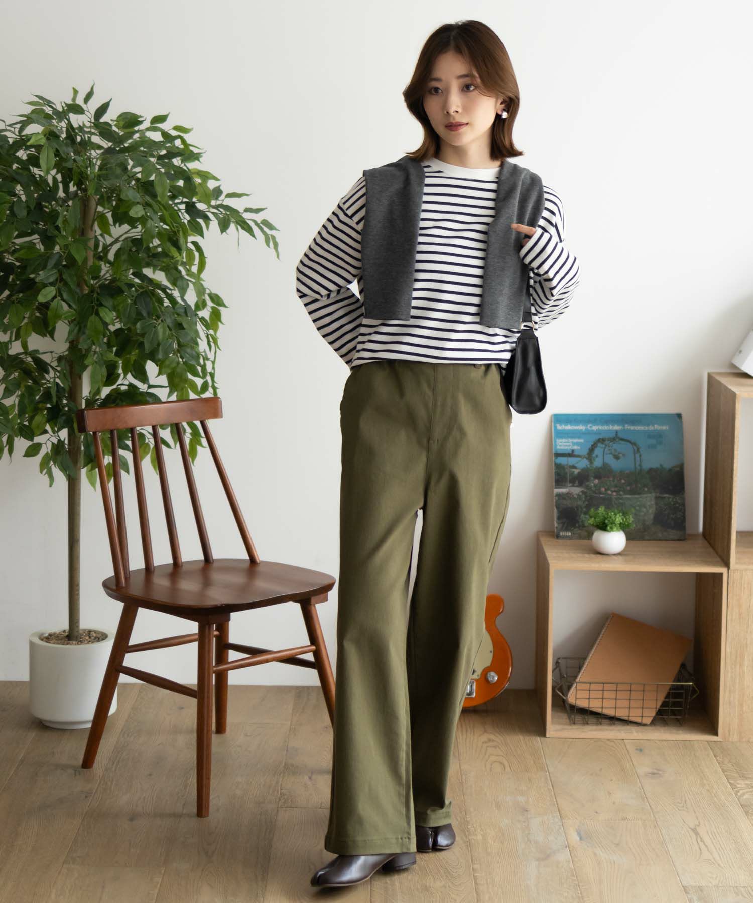 nAvy ストレッチワイドパンツ レディース