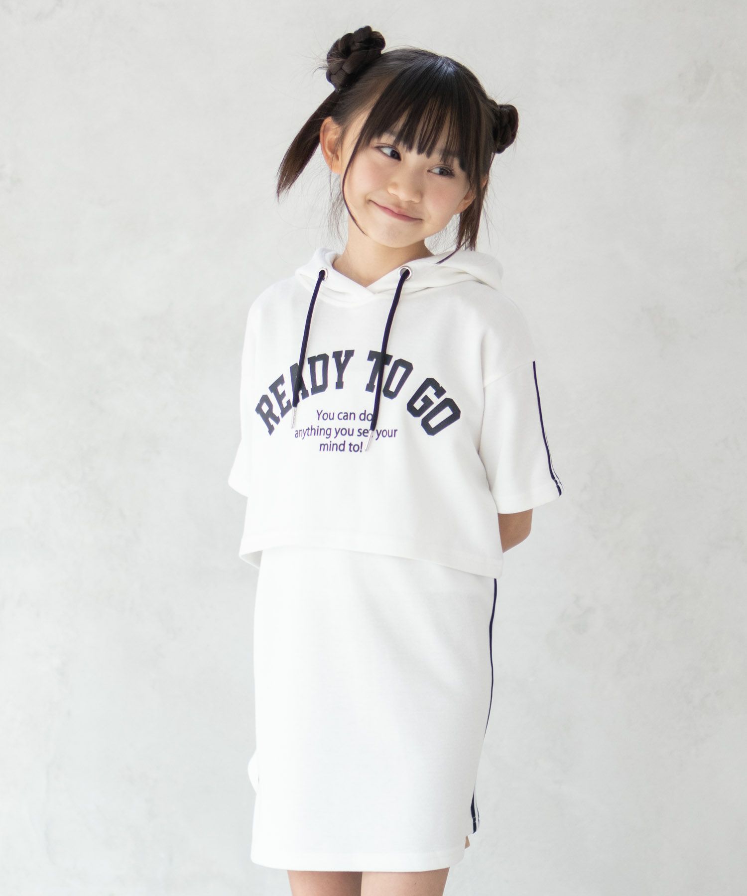 RICH MIX ポンチ素材 パーカーラインワンピースアンサンブル キッズ