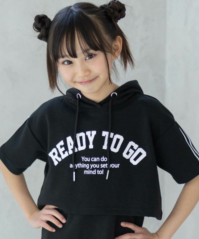 RICH MIX  ポンチ素材 パーカーラインワンピースアンサンブル キッズ商品画像-3