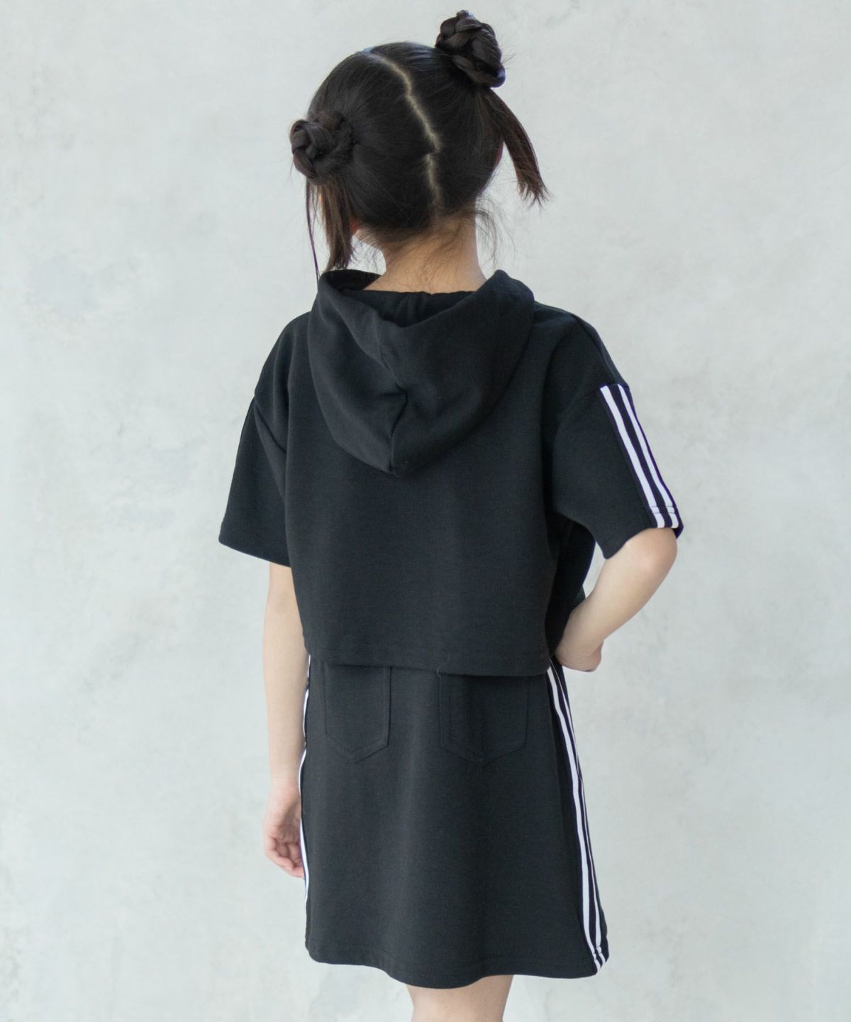 RICH MIX ポンチ素材 パーカーラインワンピースアンサンブル キッズ