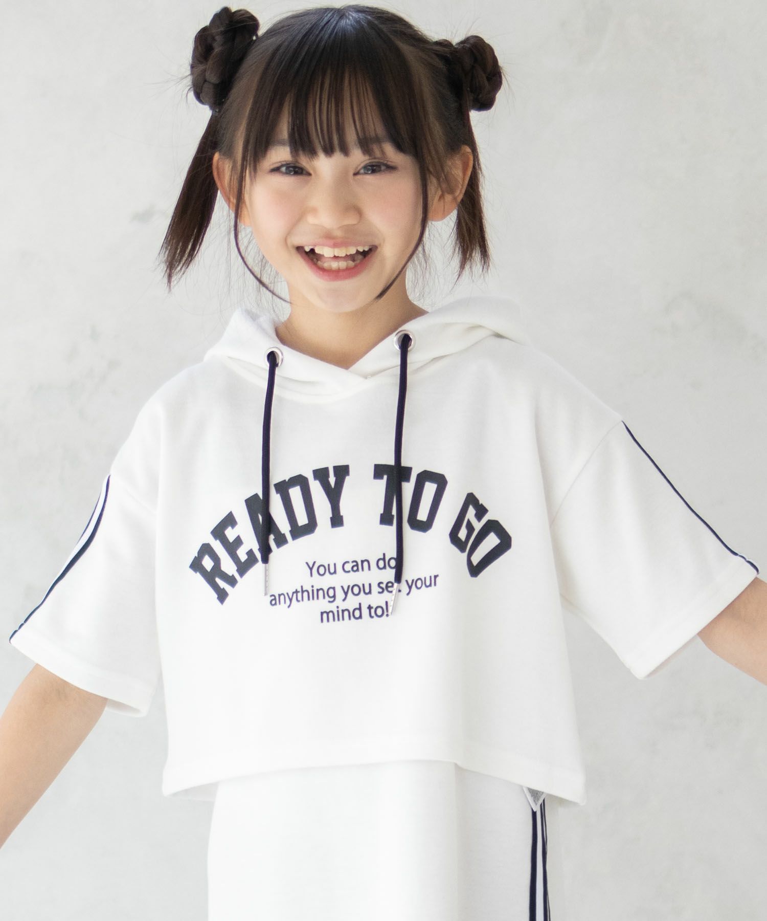 RICH MIX  ポンチ素材 パーカーラインワンピースアンサンブル キッズ商品画像-13