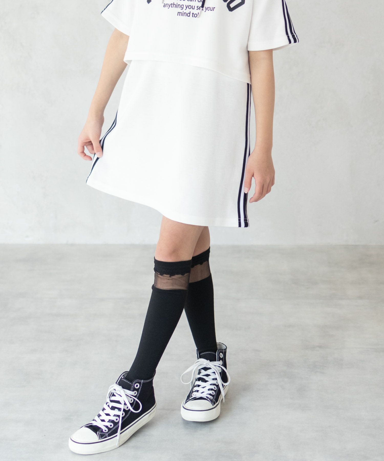 RICH MIX  ポンチ素材 パーカーラインワンピースアンサンブル キッズ商品画像-14