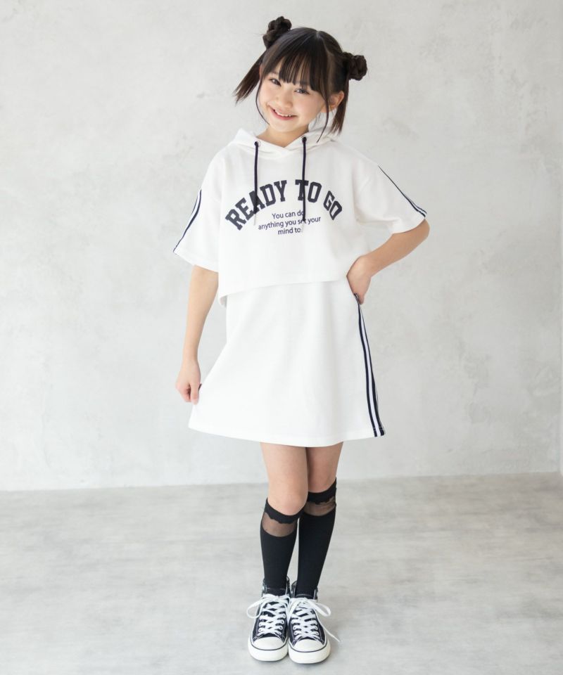 RICH MIX  ポンチ素材 パーカーラインワンピースアンサンブル キッズ商品画像-16