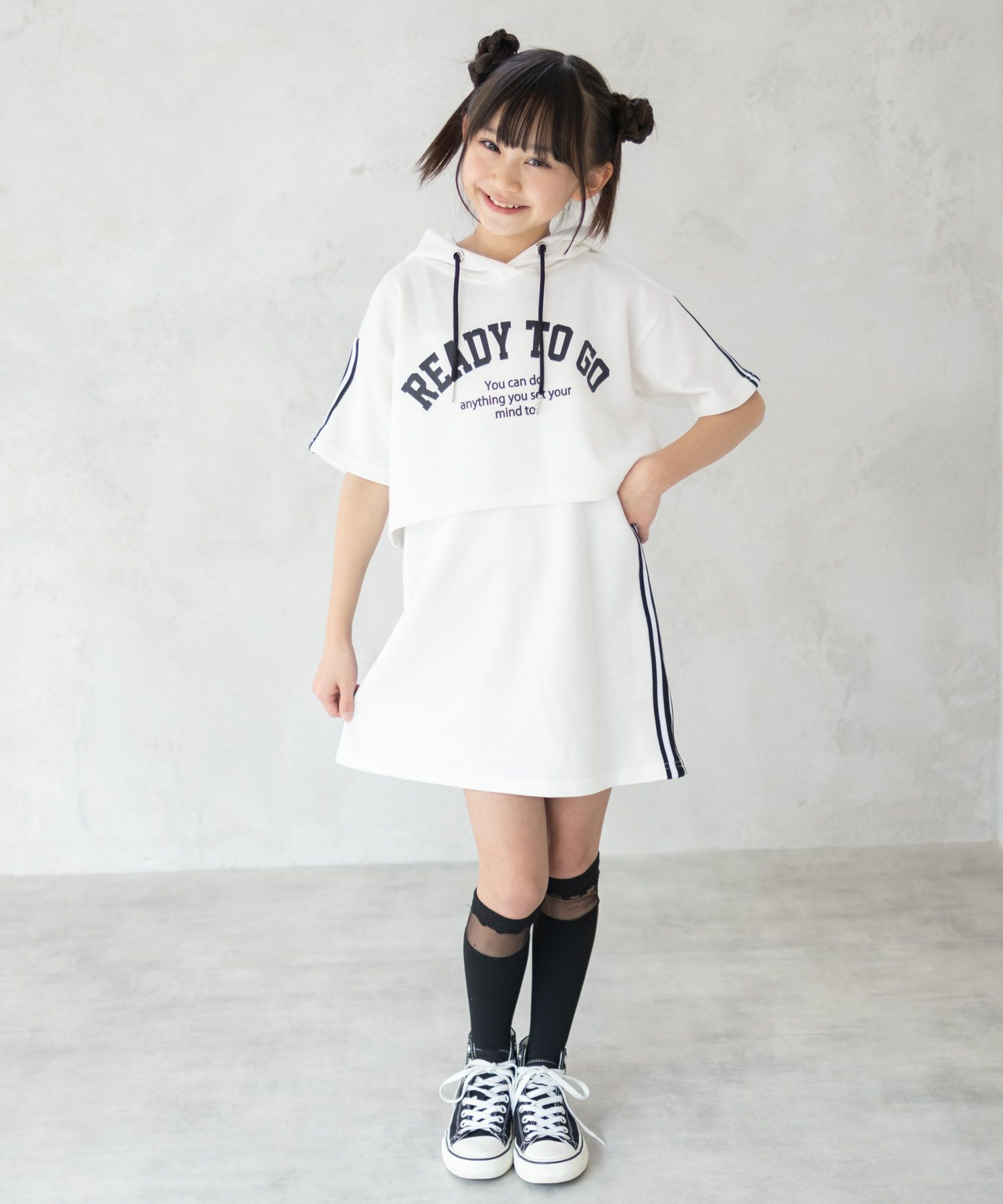 RICH MIX ポンチ素材 パーカーラインワンピースアンサンブル キッズ商品画像-16