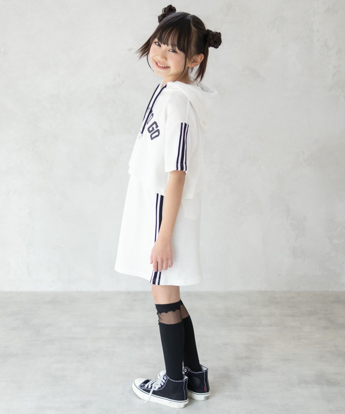 RICH MIX ポンチ素材 パーカーラインワンピースアンサンブル キッズ