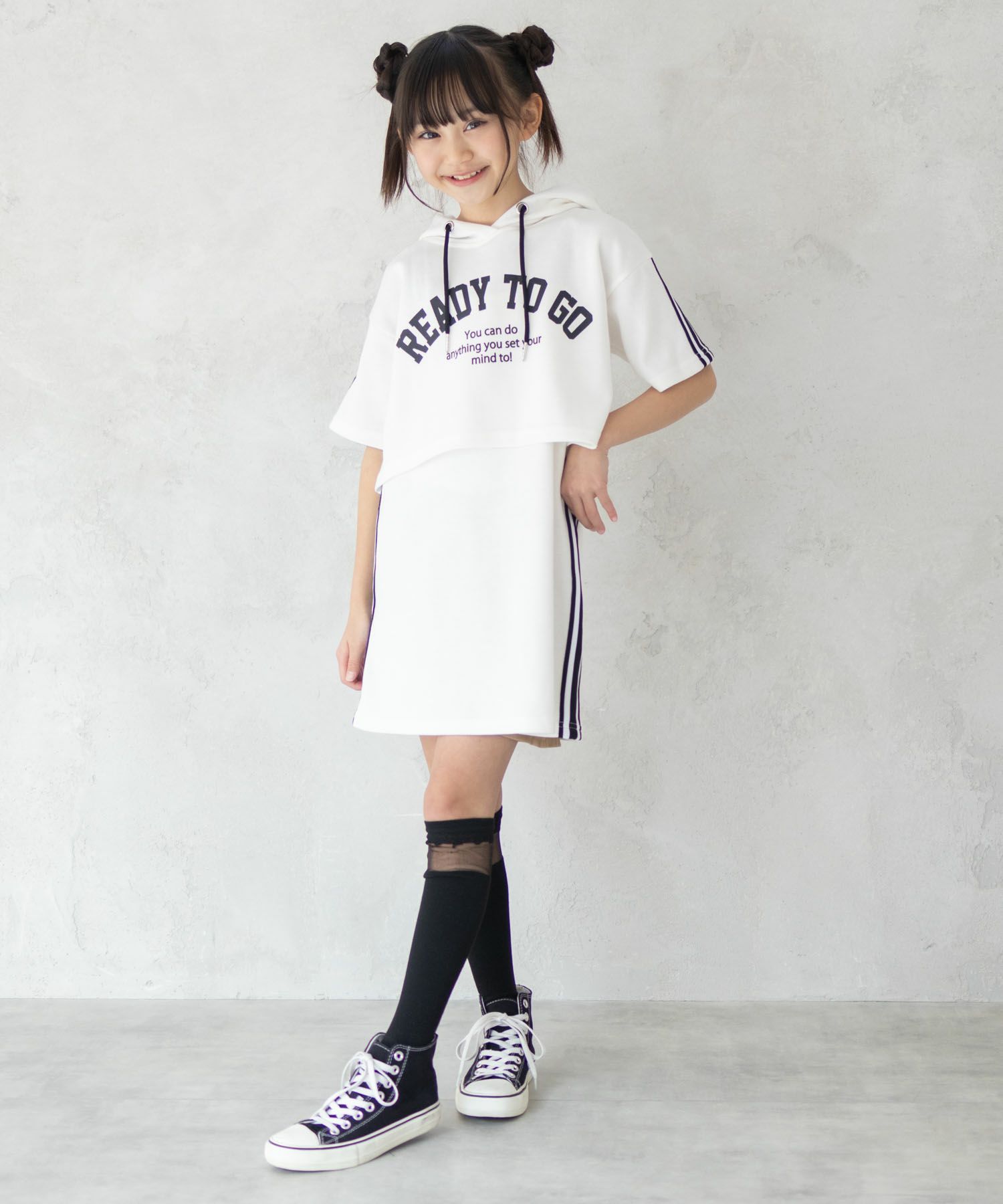 RICH MIX  ポンチ素材 パーカーラインワンピースアンサンブル キッズ商品画像-19