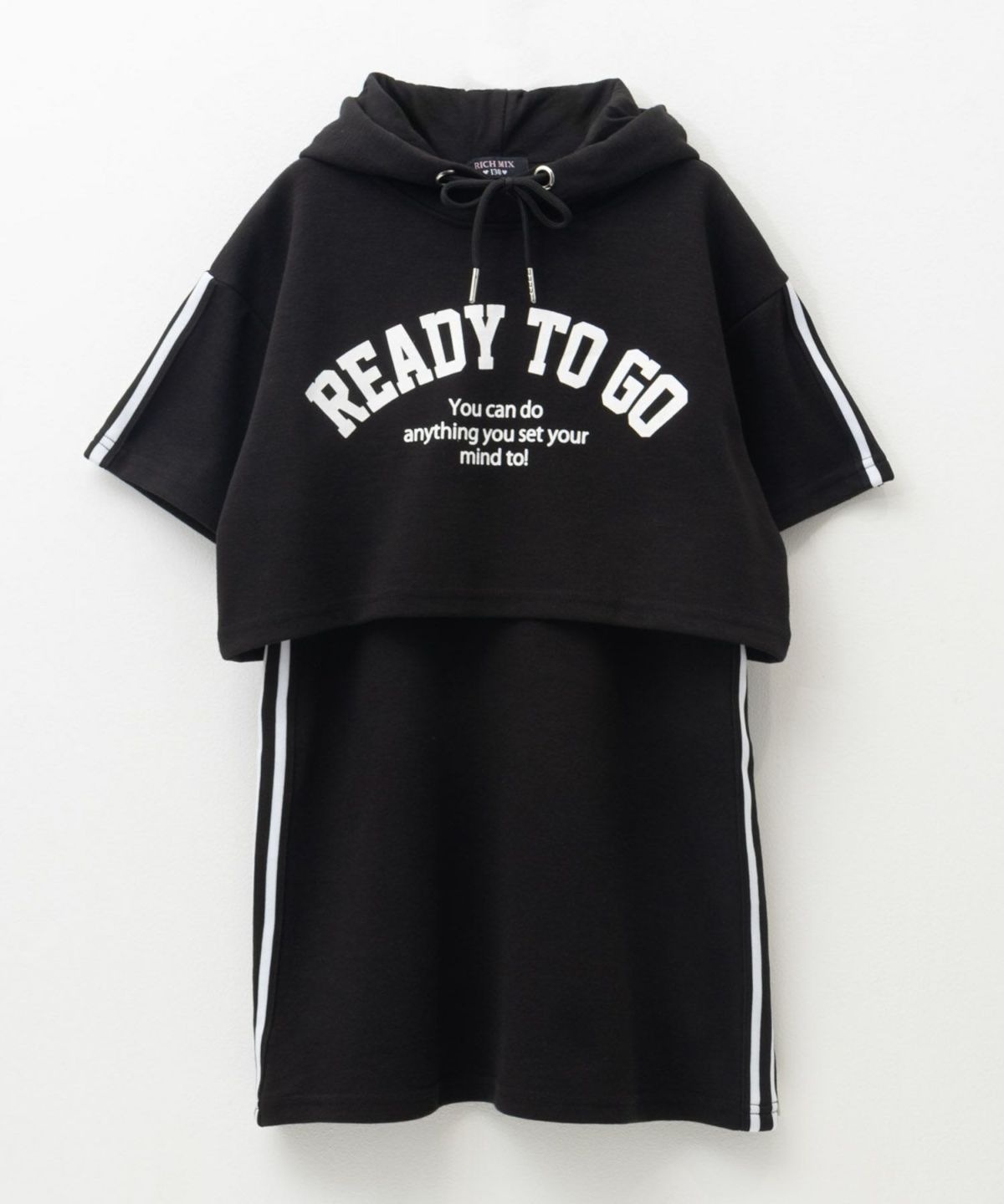 RICH MIX ポンチ素材 パーカーラインワンピースアンサンブル キッズ