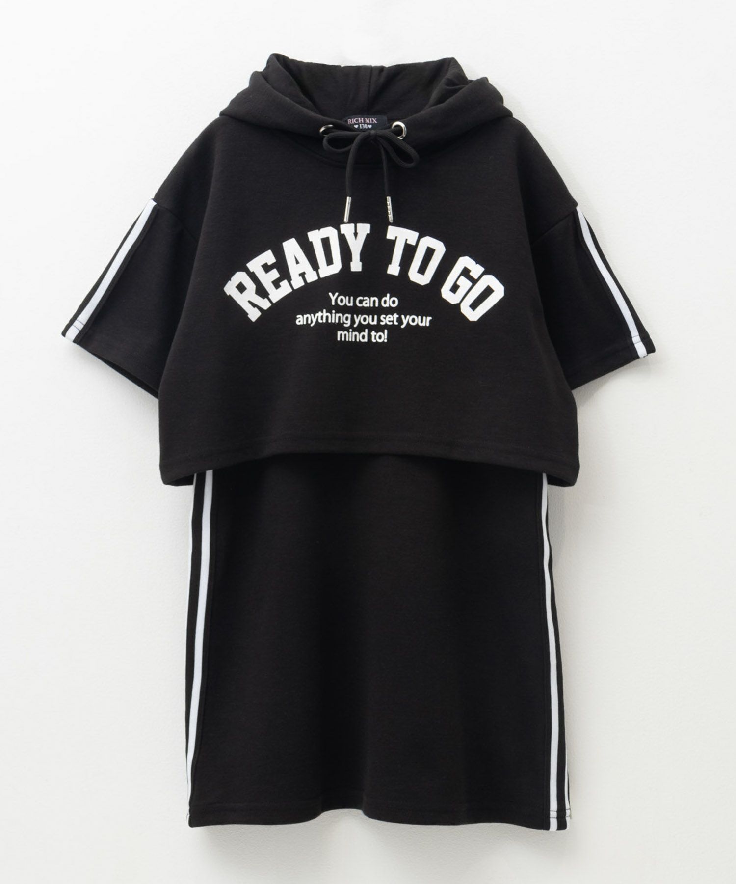RICH MIX ポンチ素材 パーカーラインワンピースアンサンブル キッズ