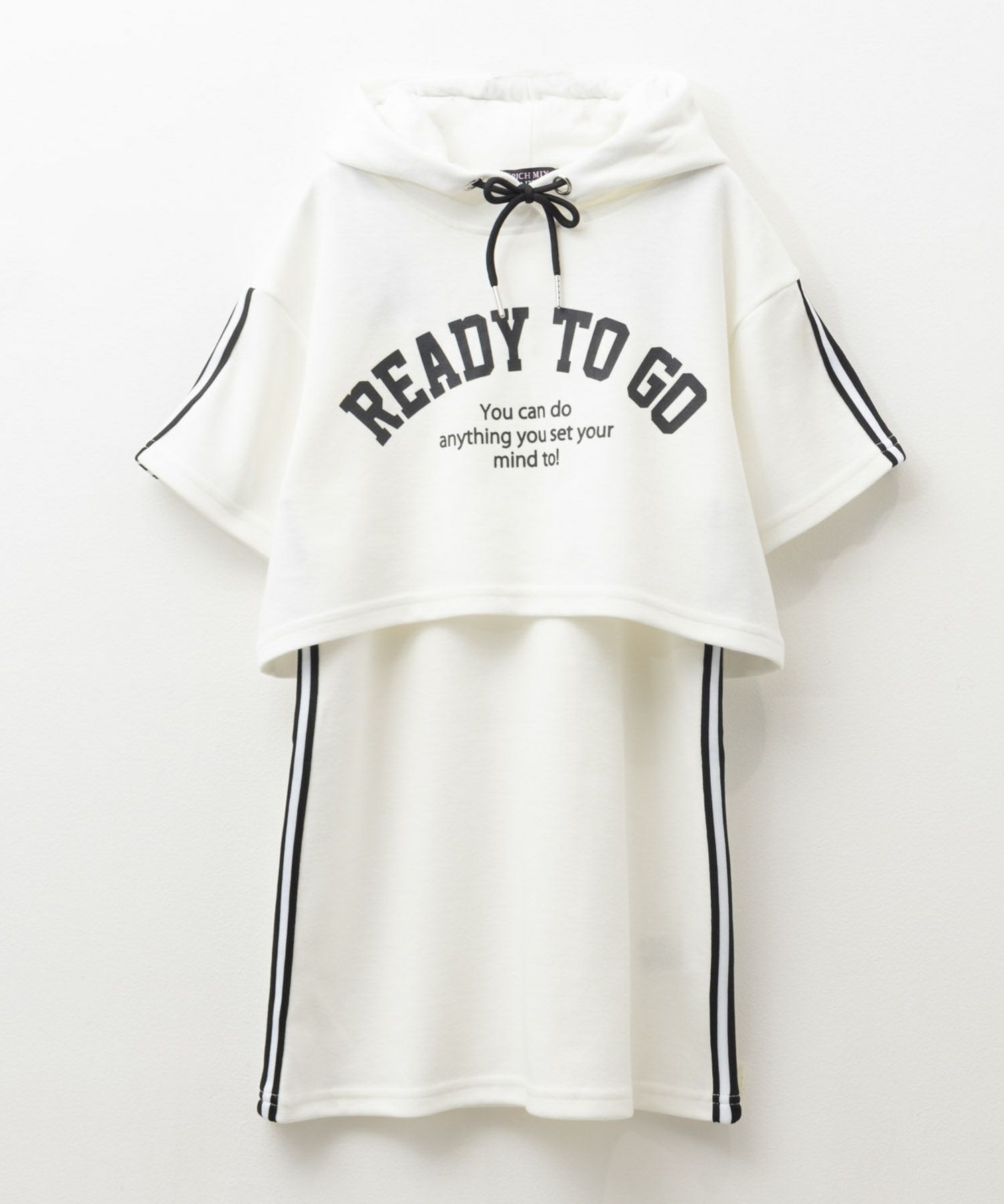 RICH MIX ポンチ素材 パーカーラインワンピースアンサンブル キッズ