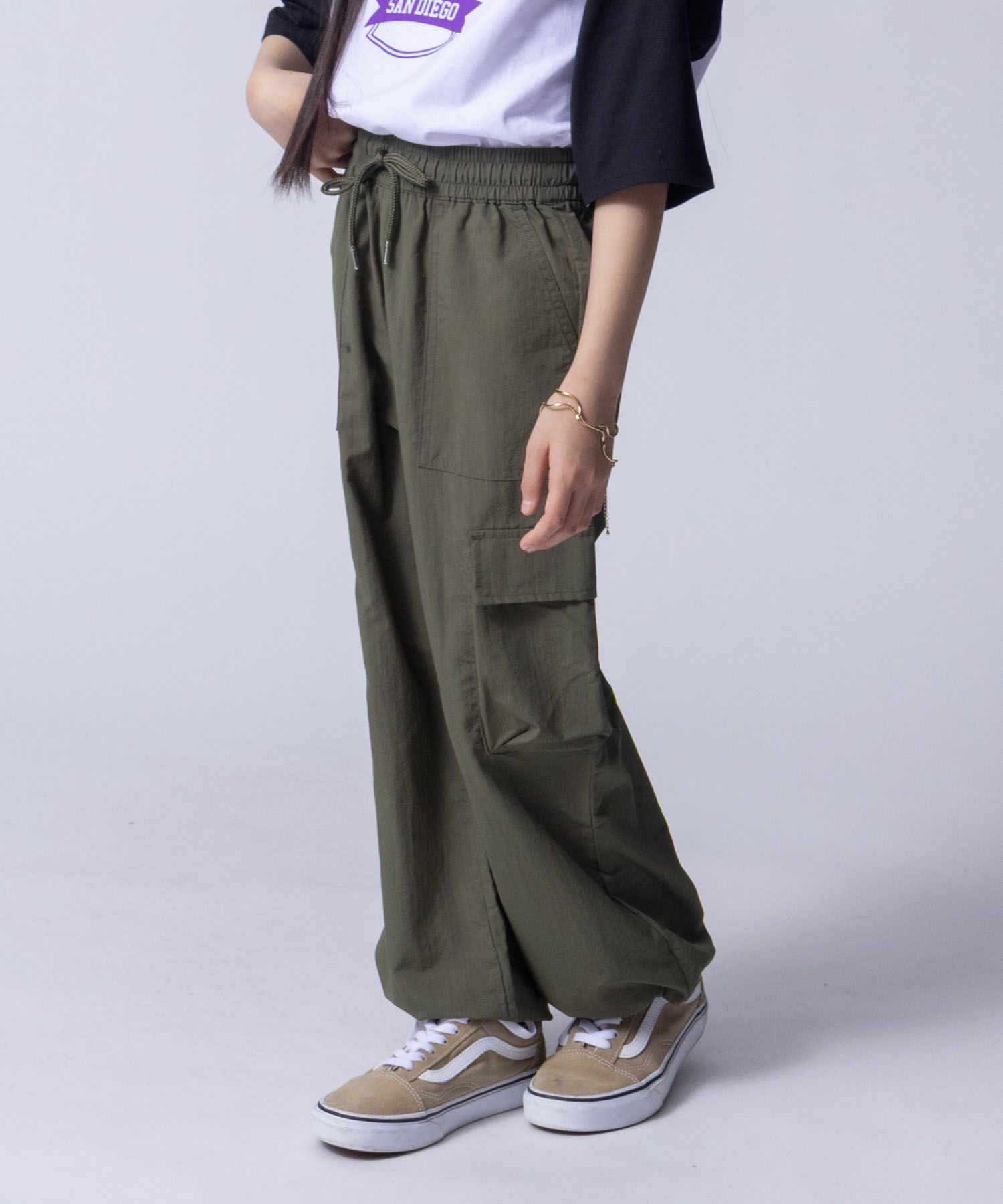 NAVY ナイロンカーゴパンツ キッズ