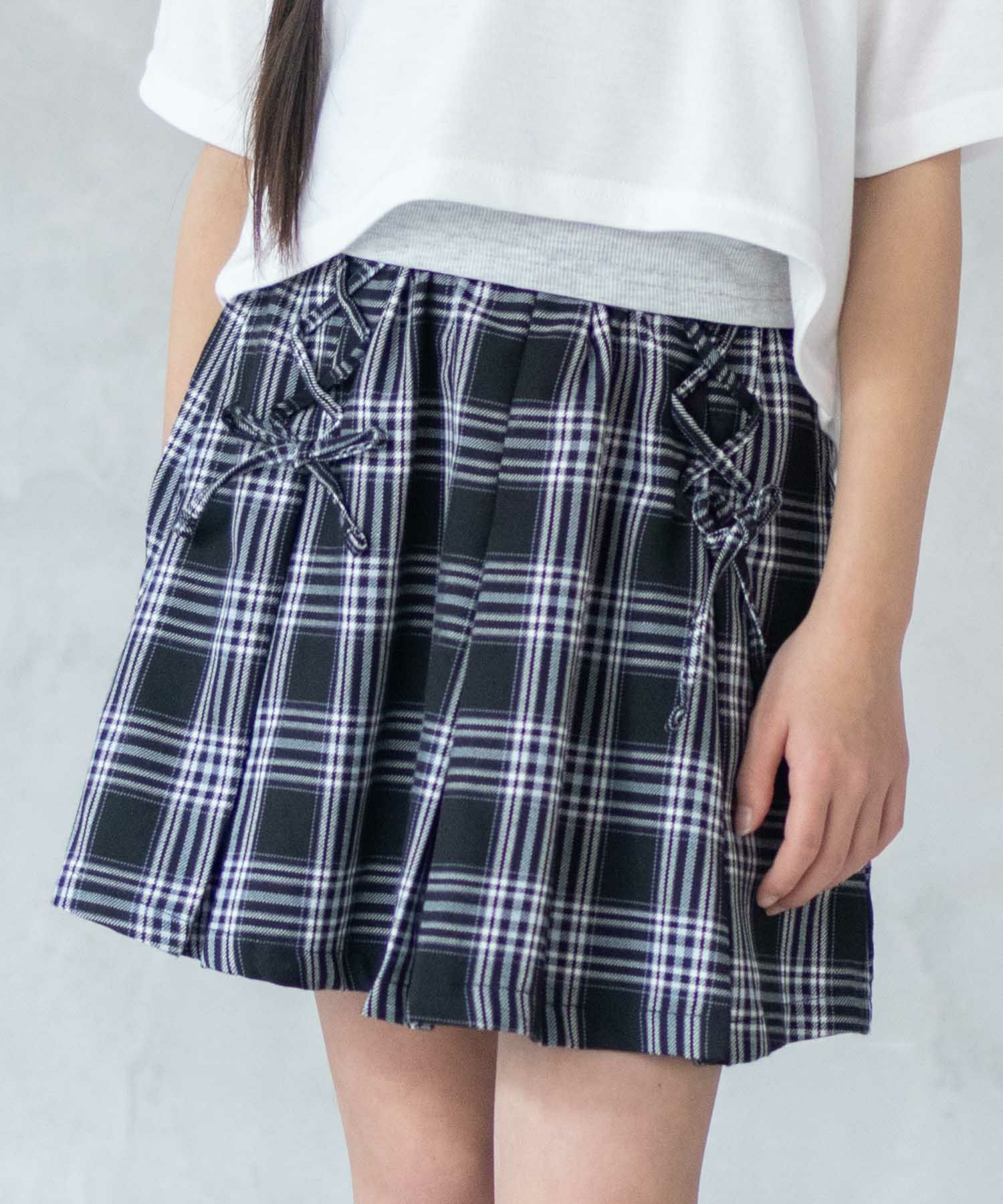 RICH MIX  チェックレースアップスカート キッズ商品サムネイル-3