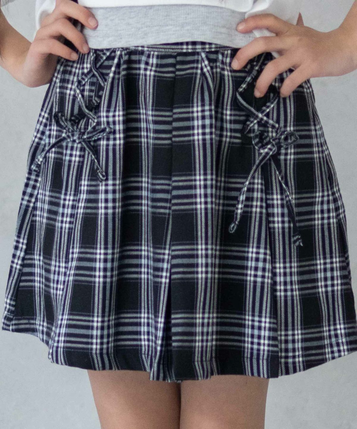 RICH MIX チェックレースアップスカート キッズ