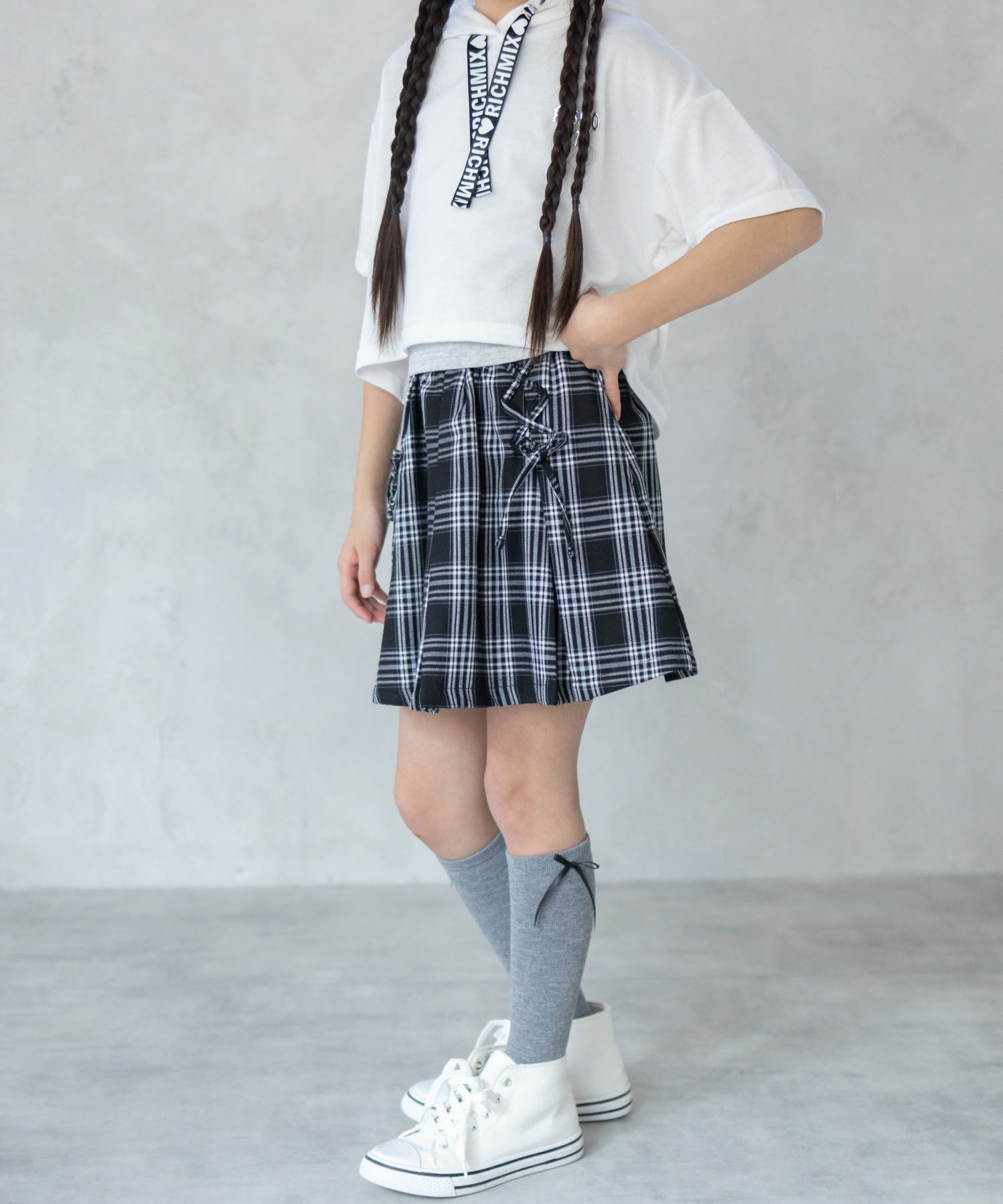 RICH MIX  チェックレースアップスカート キッズ商品画像-5
