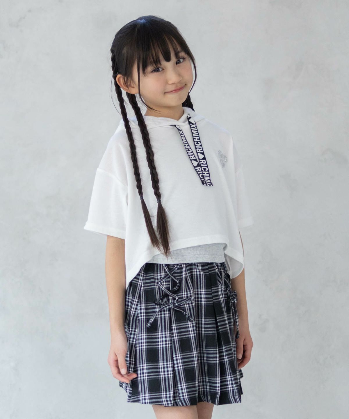 RICH MIX チェックレースアップスカート キッズ