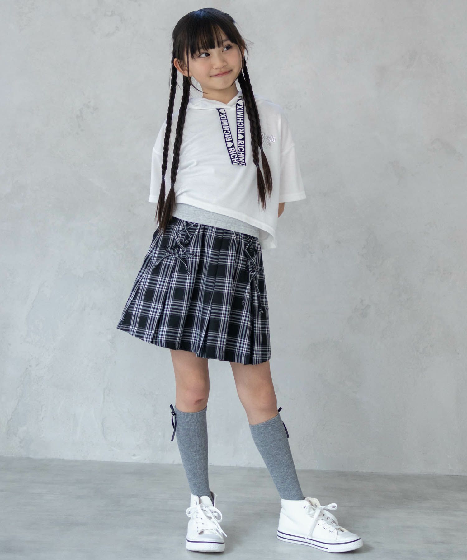 RICH MIX  チェックレースアップスカート キッズ商品画像-8