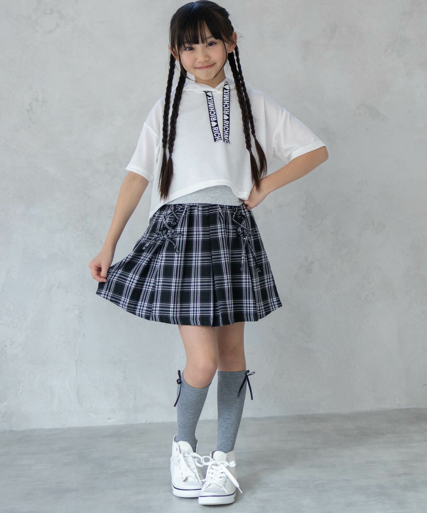 RICH MIX  チェックレースアップスカート キッズ商品画像-9