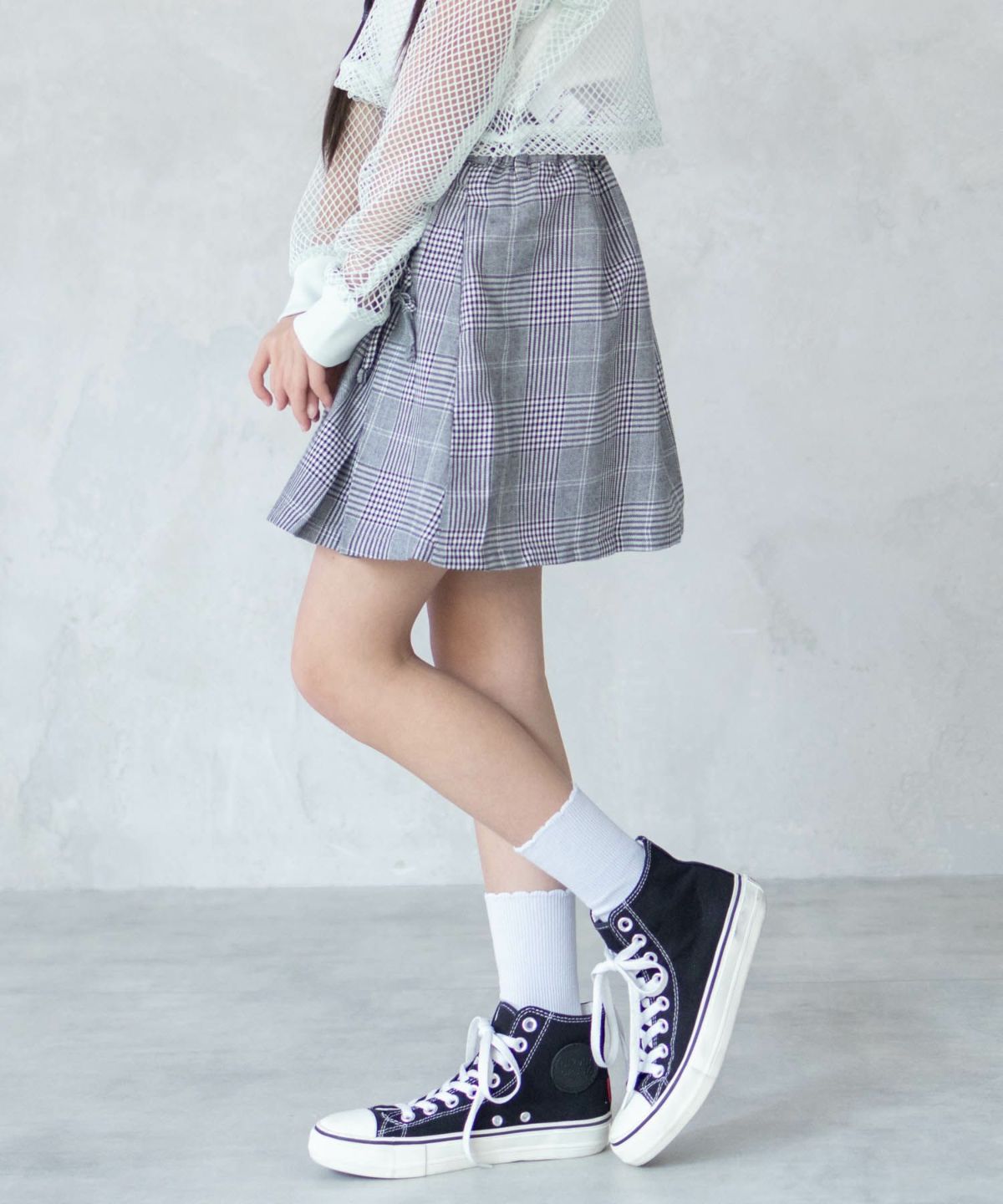 RICH MIX チェックレースアップスカート キッズ