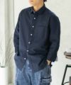 NAVY COOLMAX リネン七分袖シャツ メンズ
