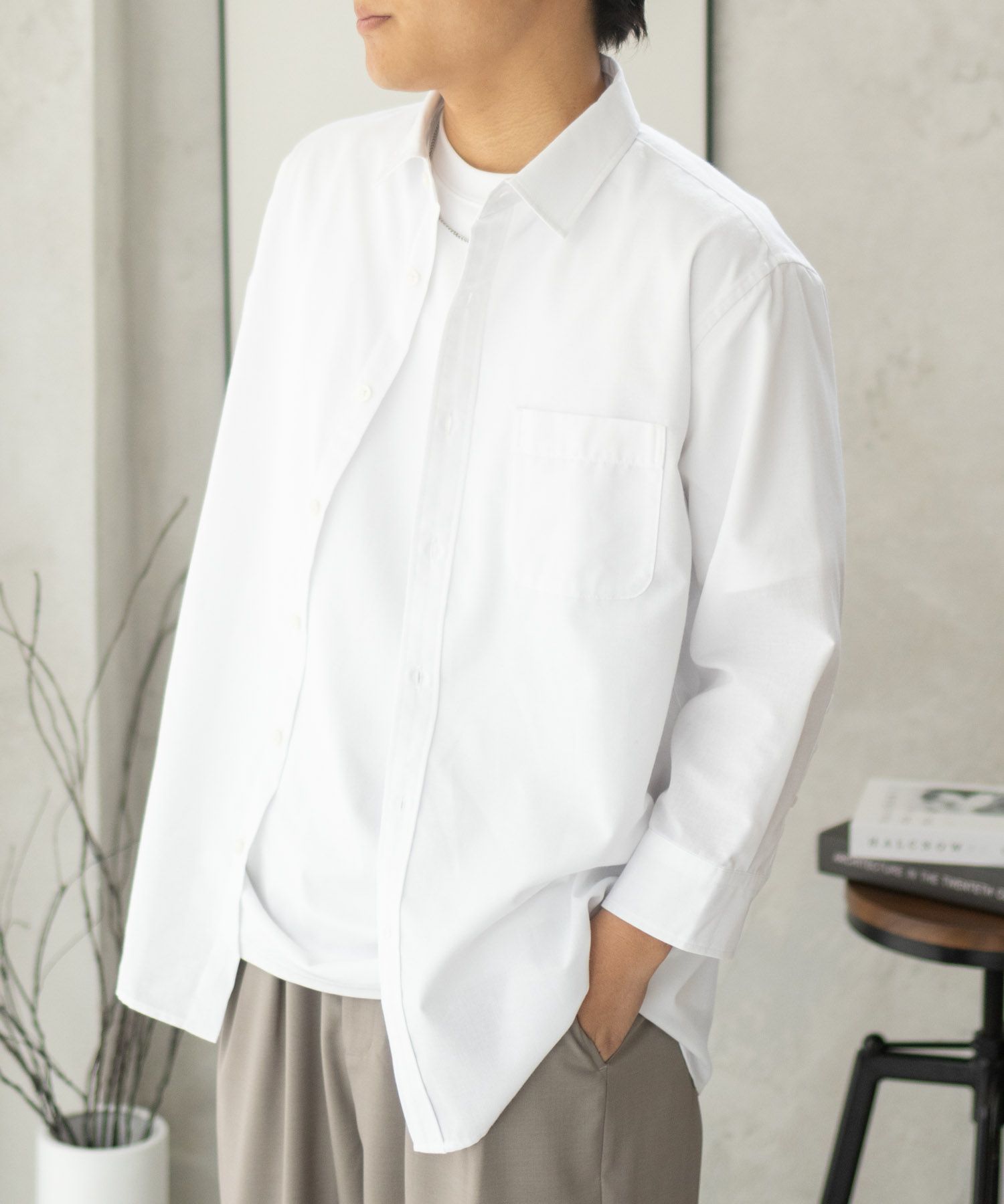 NAVY COOLMAX リネン七分袖シャツ メンズ商品サムネイル-6