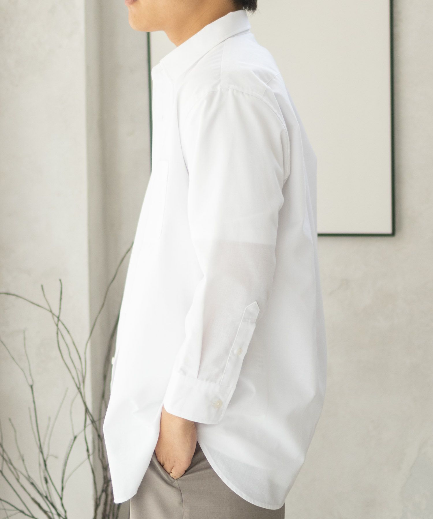 NAVY COOLMAX リネン七分袖シャツ メンズ商品画像-9