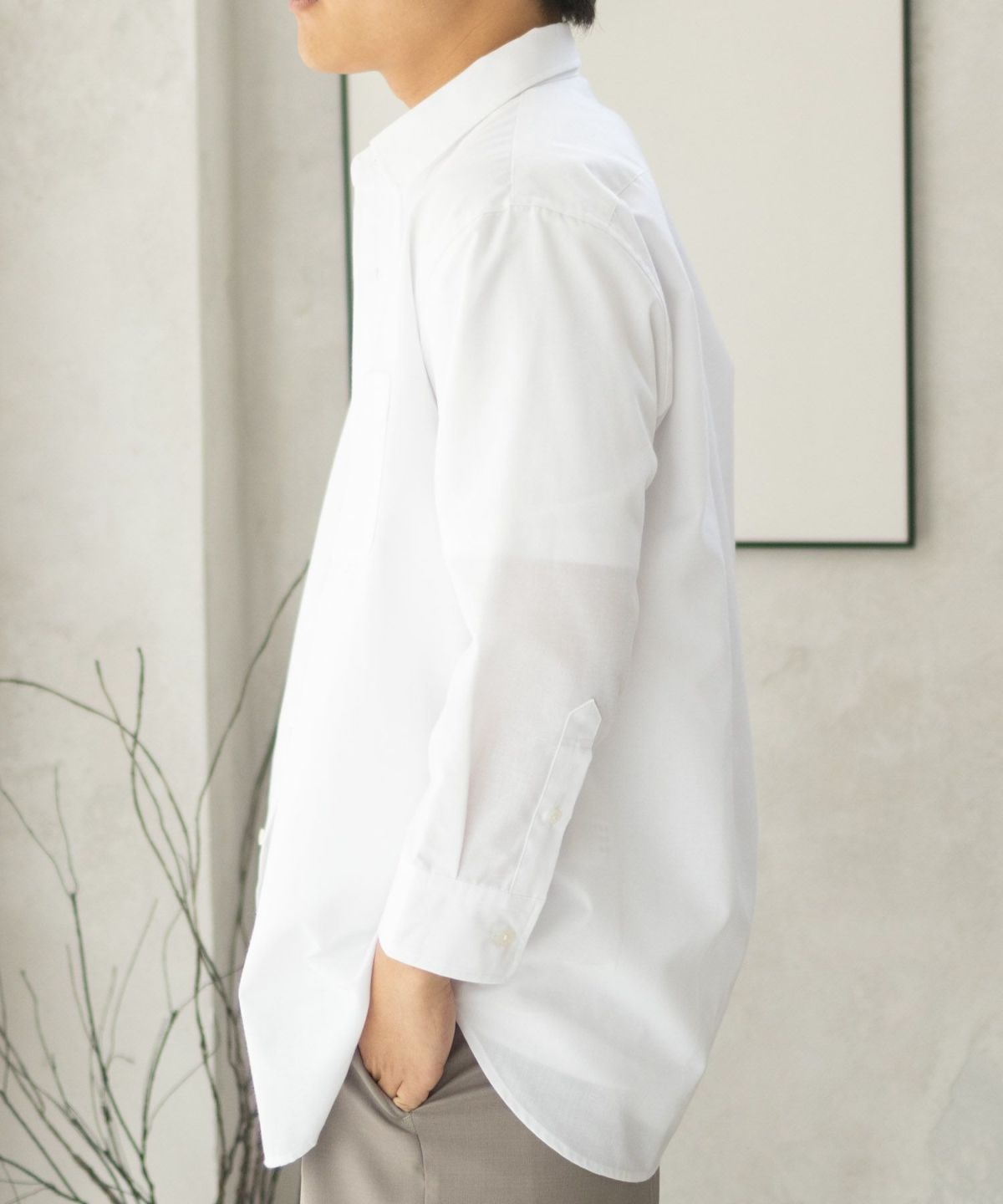 NAVY COOLMAX リネン七分袖シャツ メンズ