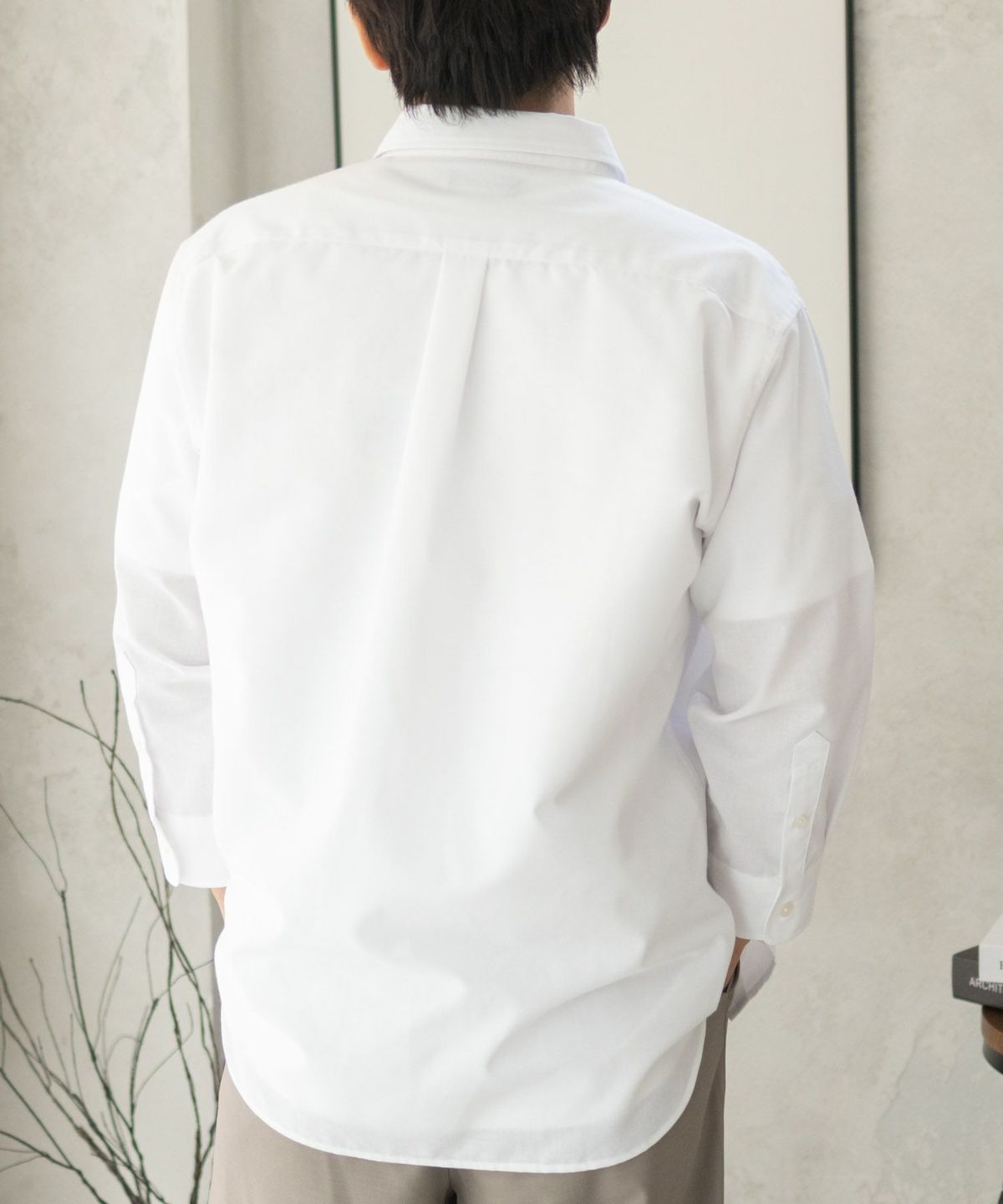 NAVY COOLMAX リネン七分袖シャツ メンズ