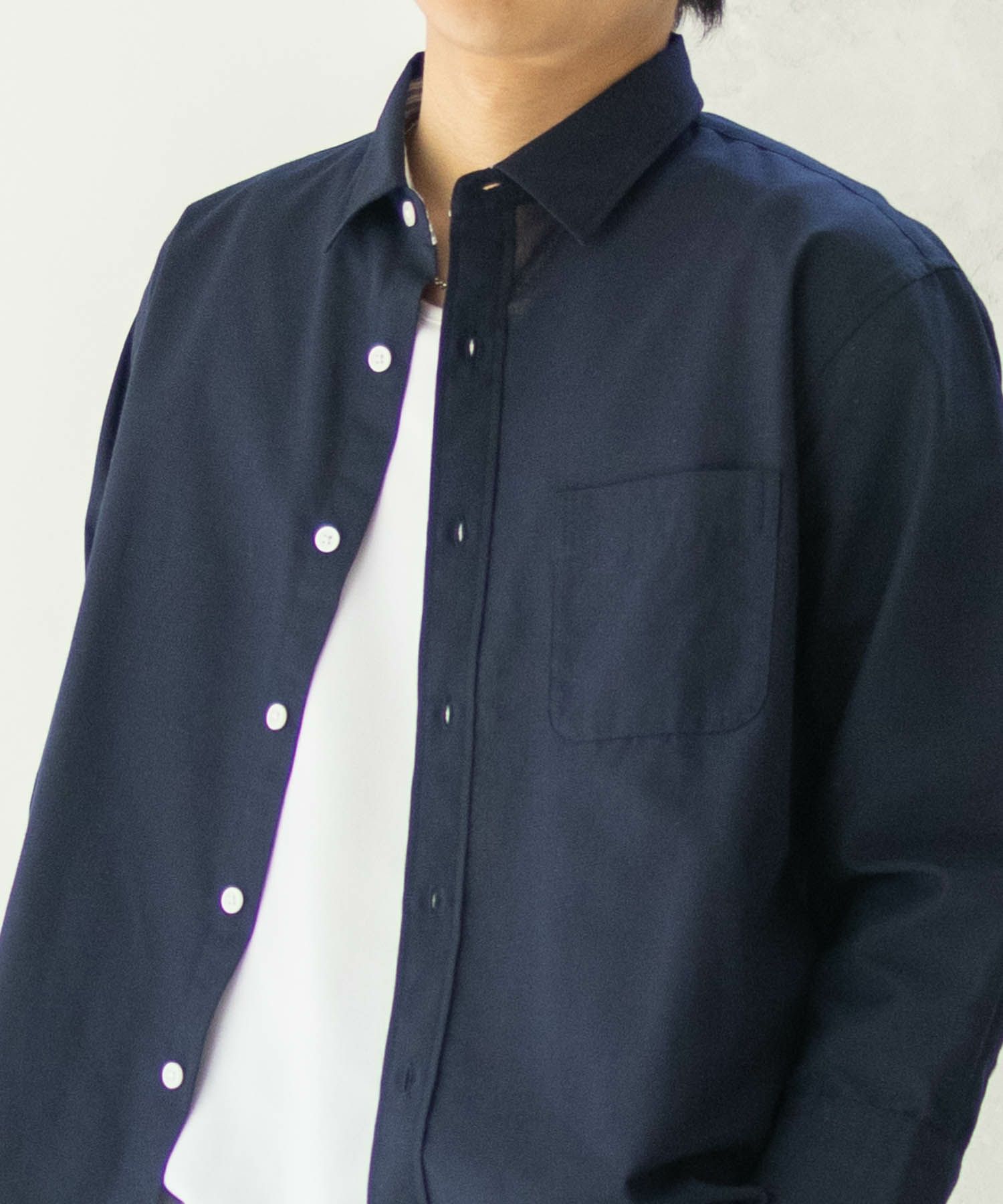 NAVY COOLMAX リネン七分袖シャツ メンズ商品画像-24