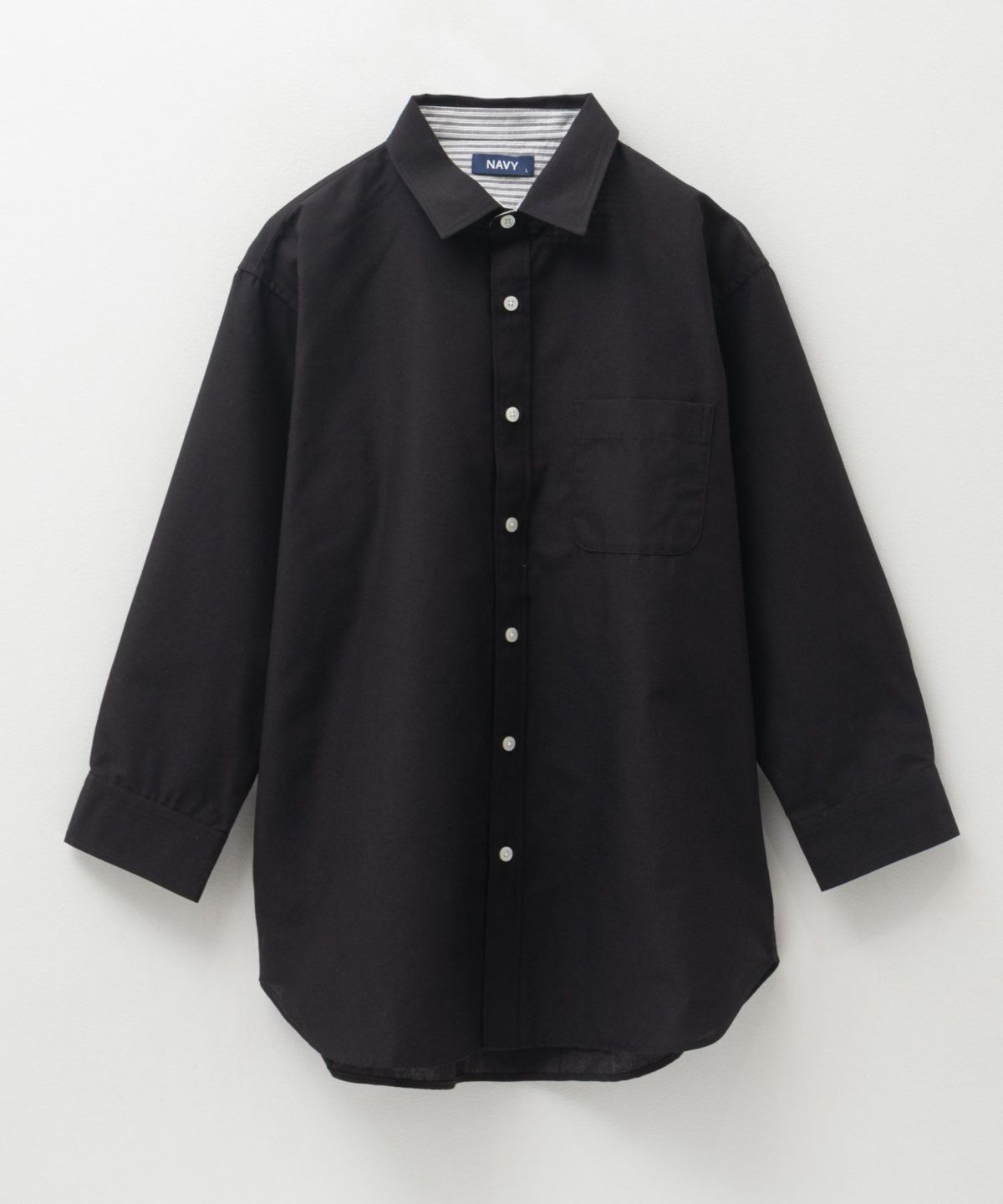 NAVY COOLMAX リネン七分袖シャツ メンズ